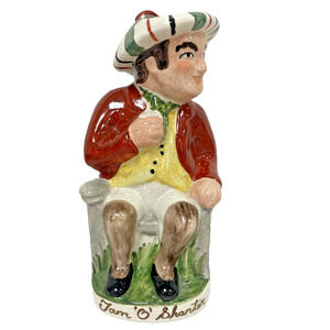 Staffordshire England Tam O' Shanter Toby Jug Figurine Ceramic UK 19th Century